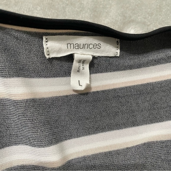 Maurices Asymmetrical Striped Faux Wrap Around Dress Size Large - Picture 5 of 8